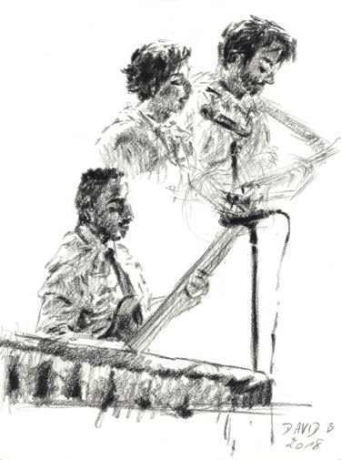 Dessin intitulée "Concert" par David Benayoun, Œuvre d'art originale, Crayon