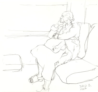 Drawing titled "Hélène" by David Benayoun, Original Artwork, Graphite