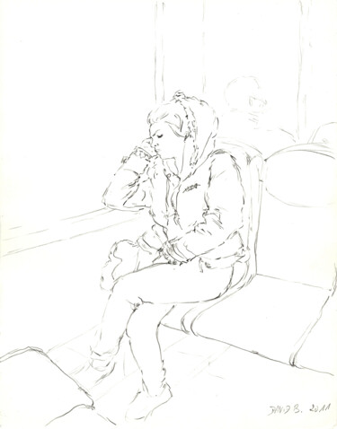 Dessin intitulée "Mélanie (croquis da…" par David Benayoun, Œuvre d'art originale, Graphite