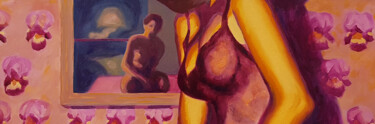 Peinture intitulée "Une Femme et un Hom…" par David Benayoun, Œuvre d'art originale, Huile