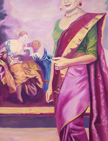 Malarstwo zatytułowany „Sari et Véronèse” autorstwa David Benayoun, Oryginalna praca, Olej