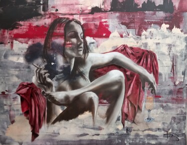 Painting titled "Sensuality" by David Bequet, Original Artwork, Oil Mounted on Wood Stretcher frame