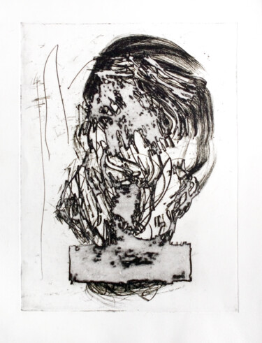 Printmaking titled "Busto Ignoto" by David Berkel, Original Artwork, Etching