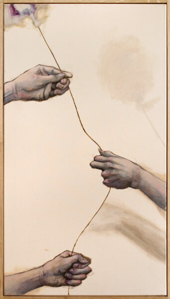 Schilderij getiteld "Pulling, or Just Pl…" door David Berkel, Origineel Kunstwerk, Acryl
