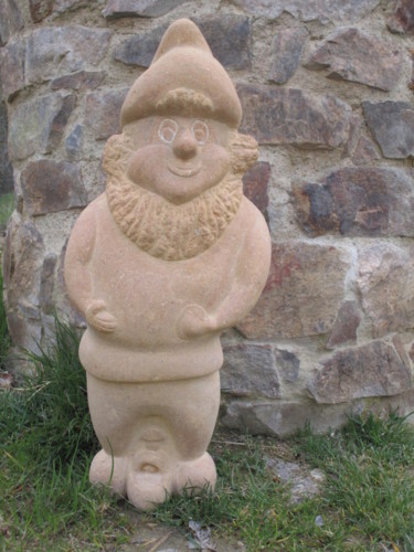 Sculpture titled "Lolo le nain" by David Bernard, Original Artwork, Stone