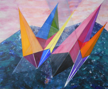Pittura intitolato "triangles-ii" da David Callahan, Opera d'arte originale, Acrilico