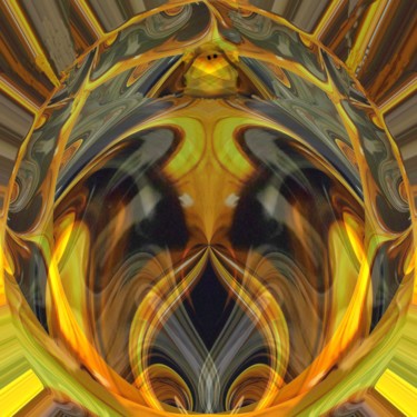 Digital Arts titled "vitruvian-alien" by David Callahan, Original Artwork, Digital Painting