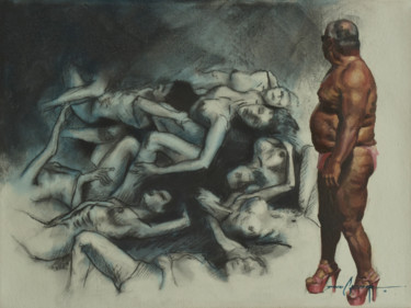Pittura intitolato "Looking back" da David Camargo, Opera d'arte originale, Olio