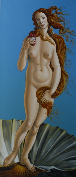 Painting titled "The birth of venus" by David Camargo, Original Artwork, Oil