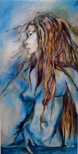 Painting titled "The fairy" by Frederique Carly, Original Artwork, Gouache