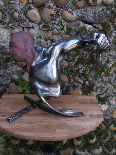 Sculptuur getiteld "storm" door David Chaine, Origineel Kunstwerk, Metalen