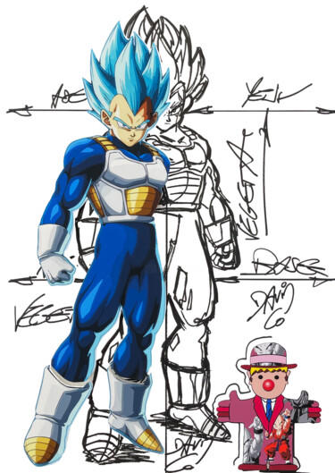 「Vegeta」というタイトルの絵画 David Cumpsによって, オリジナルのアートワーク, アクリル ウッドストレッチャーフレームにマウント