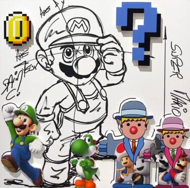 Картина под названием "Mario Pix Série II" - David Cumps, Подлинное произведение искусства, Акрил Установлен на Деревянная р…