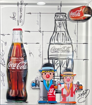 绘画 标题为“CocAlfons” 由David Cumps, 原创艺术品, 拼贴 安装在木质担架架上
