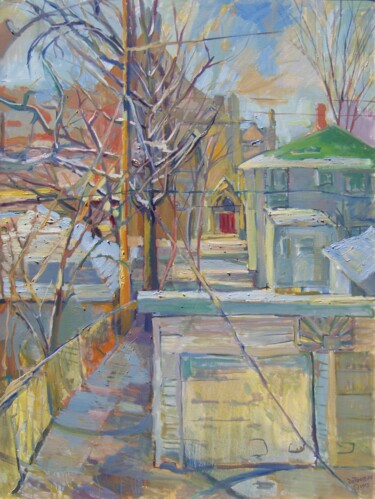 Painting titled "Studio View 5" by David De Rousseau, Original Artwork, Oil