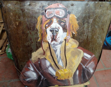 Painting titled "Saint Bernard St Ex…" by David Del Kan, Original Artwork, Acrylic