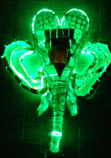 Elephant de lumière Sculpture intitulée "Elephant de lumière" par David Del Kan, Œuvre d'art originale, Métaux