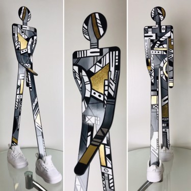 Scultura intitolato "NWM New walking Man…" da David Louis Doerler, Opera d'arte originale, Alluminio