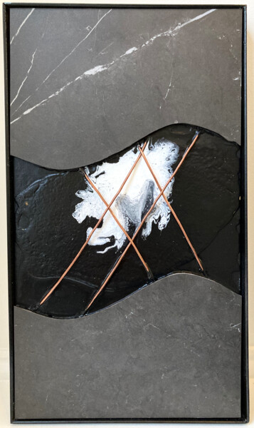 Collages titulada "Idea In Hashtag Pri…" por David Euler, Obra de arte original, Piedra Montado en Panel de madera
