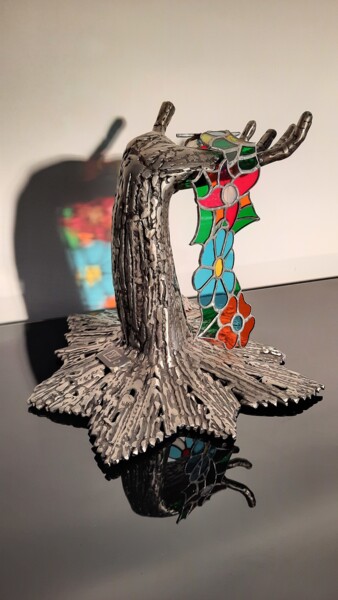 Sculpture titled "Douce fleurs" by David Fabié, Original Artwork, Metals