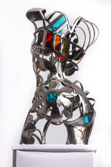 Sculptuur getiteld "Floralies" door David Fabié, Origineel Kunstwerk, Metalen