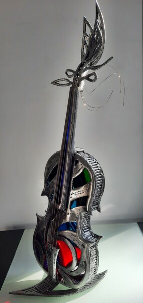 Sculpture titled "Mon Violon" by David Fabié, Original Artwork, Metals