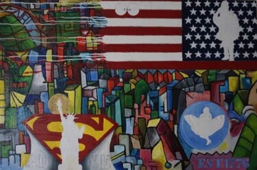 Painting titled "USA" by David Fernández Ruiz, Original Artwork, Acrylic