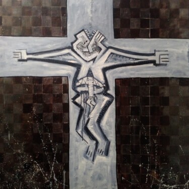 Pintura intitulada "Cristo del gran ter…" por David Fernández Ruiz, Obras de arte originais, Acrílico