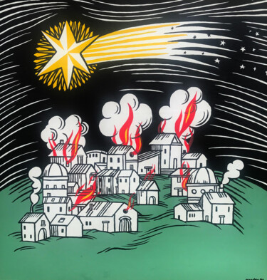 Картина под названием "The Great Comet Of…" - David Gander, Подлинное произведение искусства, Акрил Установлен на Деревянная…