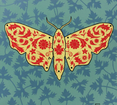 Malerei mit dem Titel "Moth" von David Gander, Original-Kunstwerk, Acryl