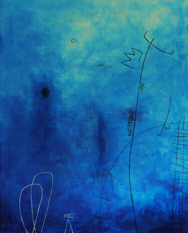 Malarstwo zatytułowany „Fuente de Neptuno” autorstwa David García Rincón, Oryginalna praca, Akryl Zamontowany na Drewniana r…