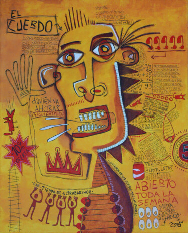 Pittura intitolato "El Cuerdo" da David García Rincón, Opera d'arte originale, Acrilico Montato su Telaio per barella in leg…