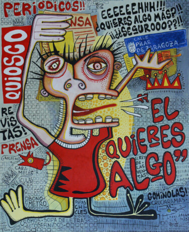 Painting titled "El quieres algo" by David García Rincón, Original Artwork, Acrylic Mounted on Wood Stretcher frame