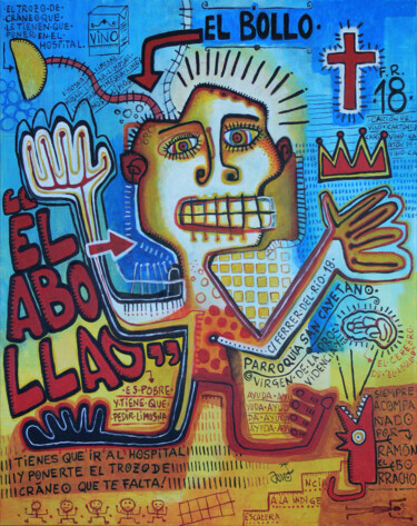 Malerei mit dem Titel "El abollao" von David García Rincón, Original-Kunstwerk, Acryl Auf Keilrahmen aus Holz montiert