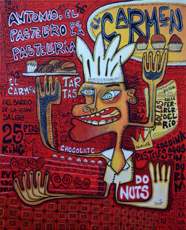 Pintura titulada "Antonio, el pastele…" por David García Rincón, Obra de arte original, Acrílico Montado en Bastidor de cami…