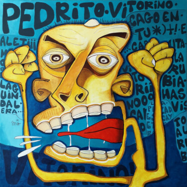 Painting titled "Pedrito Vitorino" by David García Rincón, Original Artwork, Acrylic Mounted on Wood Stretcher frame