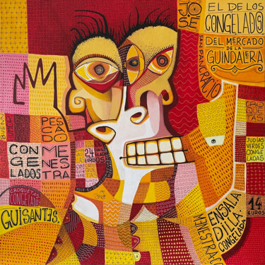 Pintura intitulada "Jose el de los cong…" por David García Rincón, Obras de arte originais, Acrílico Montado em Armação em m…