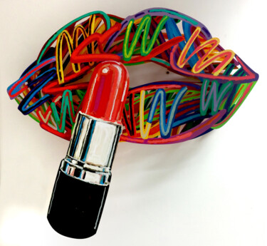 Sculpture intitulée "Lipstick" par David Gerstein, Œuvre d'art originale, Aluminium