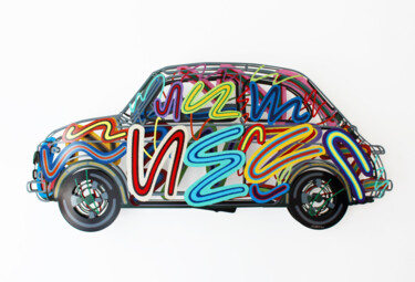 Fiat 500 Sculpture intitulée "Fiat 500" par David Gerstein, Œuvre d'art originale, Aluminium