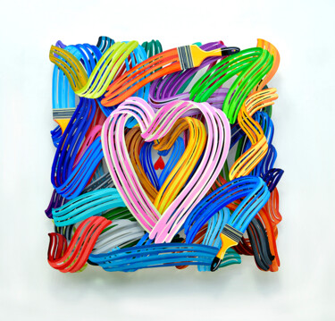 Скульптура под названием "Drop Of Love" - David Gerstein, Подлинное произведение искусства, Алюминий