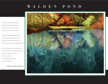 Цифровое искусство под названием "Walden Pond with po…" - David Glotfelty, Подлинное произведение искусства, 2D Цифровая Раб…