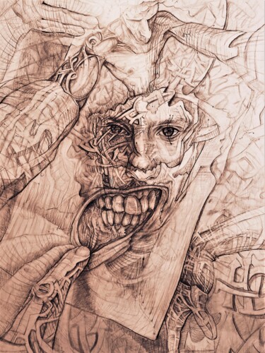 Zeichnungen mit dem Titel "La cabale" von David Jean'S Nokerman, Original-Kunstwerk, Bleistift Auf Andere starre Platte mont…