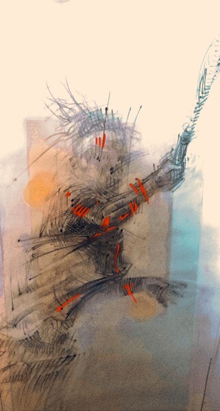 Dessin intitulée "Le décalage" par David Jean'S Nokerman, Œuvre d'art originale, Crayon Monté sur artwork_cat.