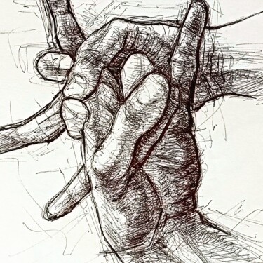 Рисунок под названием "Mother lover" - David Jean'S Nokerman, Подлинное произведение искусства, Шариковая ручка