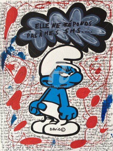 Painting titled "Elle ne réponds pas…" by David Karsenty, Original Artwork, Acrylic