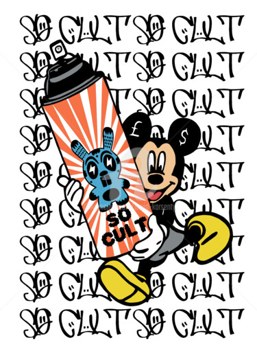 Arte digital titulada "Mickey -pop" por David Karsenty, Obra de arte original, Pintura Digital