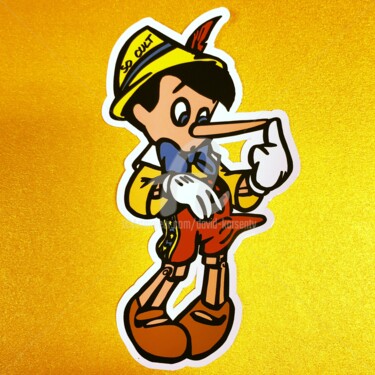 Prenten & gravures getiteld "Stickers Pinocchio" door David Karsenty, Origineel Kunstwerk, Digitaal Schilderwerk