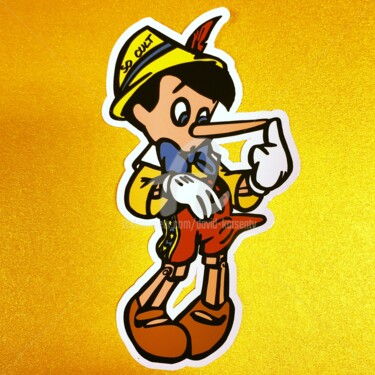 Printmaking titled "Stickers Pinocchio" by David Karsenty, Original Artwork, Digital Painting