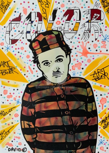 Prenten & gravures getiteld "Charlie Chaplin col…" door David Karsenty, Origineel Kunstwerk, Digitale afdruk
