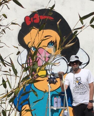 Картина под названием "Street-art Le Havre…" - David Karsenty, Подлинное произведение искусства, Рисунок распылителем краски